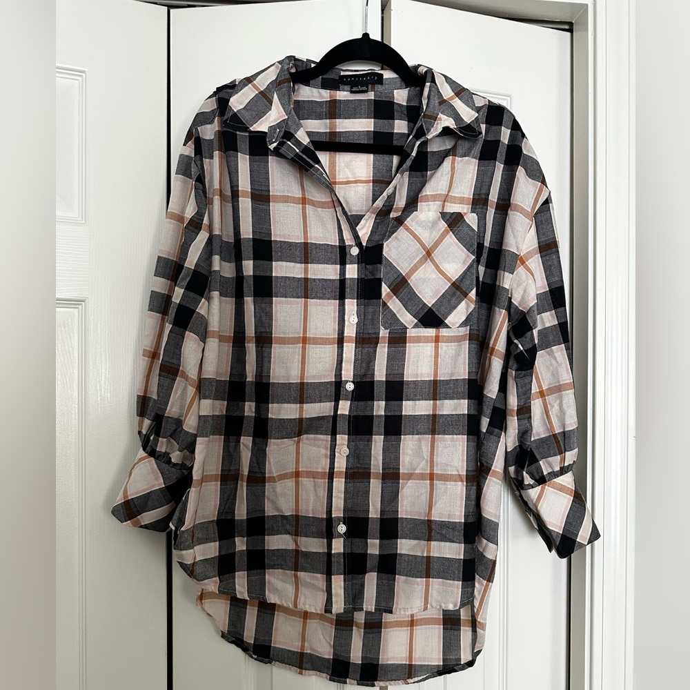 Sanctuary plaid tunic. Size L